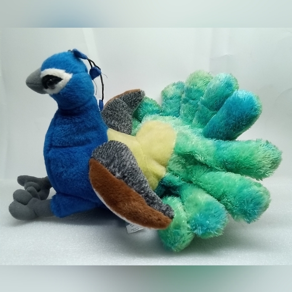 Wild Republic Peacock Bird Plush Stuffed Animal Colorful 12 Inch 2014. - Picture 2 of 12